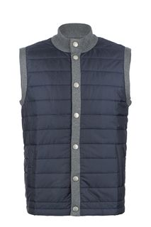Синий жилет с застежкой на кнопки Barbour