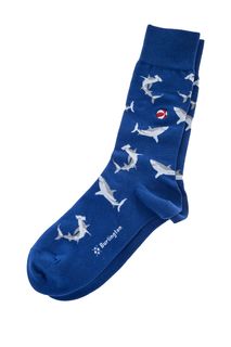 Высокие хлопковые носки синего цвета Burlington