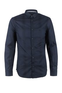 Синяя хлопковая рубашка в клетку Armani Exchange