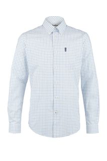 Белая хлопковая рубашка в клетку Barbour