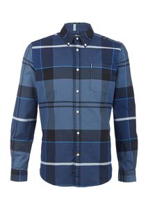 Синяя хлопковая рубашка в клетку Barbour