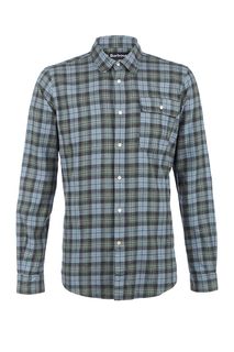 Синяя хлопковая рубашка в клетку Barbour