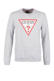 Свитшот из хлопка с логотипом бренда Guess