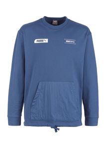 Синяя хлопковая толстовка с карманом-кенгуру Puma