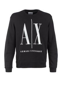 Хлопковый свитшот с декоративной вышивкой Armani Exchange