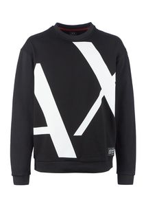 Хлопковый свитшот с декоративным принтом Armani Exchange