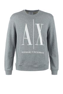 Хлопковый свитшот с декоративной вышивкой Armani Exchange