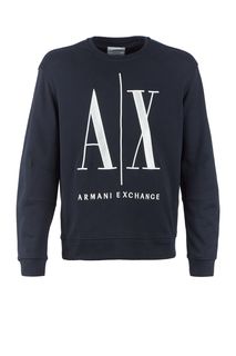 Хлопковый свитшот с декоративной вышивкой Armani Exchange