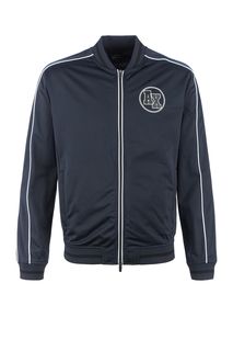 Синяя толстовка с застежкой на молнию Armani Exchange
