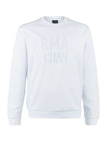 Свитшот белого цвета с декоративной вышивкой Armani Exchange