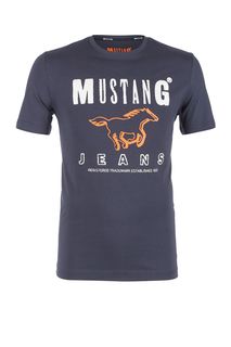 Футболка из хлопка с логотипом бренда Mustang