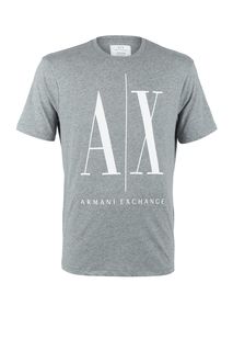 Хлопковая футболка с короткими рукавами Armani Exchange
