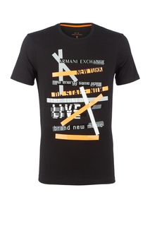 Хлопковая футболка с короткими рукавами Armani Exchange