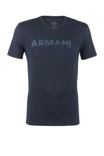 Хлопковая футболка с треугольным вырезом Armani Exchange