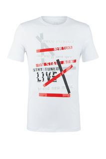 Хлопковая футболка с короткими рукавами Armani Exchange
