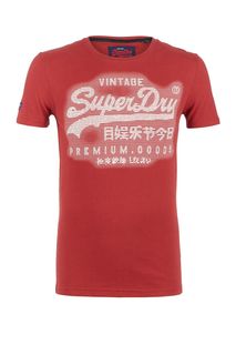 Бордовая футболка с фактурным принтом Superdry