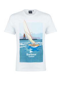 Хлопковая футболка с декоративным принтом Barbour