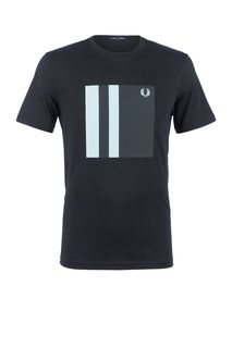 Черная хлопковая футболка с круглым вырезом Fred Perry