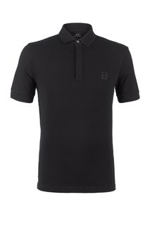 Однотонная футболка поло из хлопка Armani Exchange