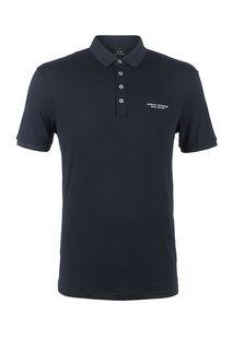 Однотонная футболка поло из хлопка Armani Exchange