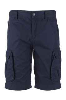 Синие хлопковые шорты с накладными карманами Aigle