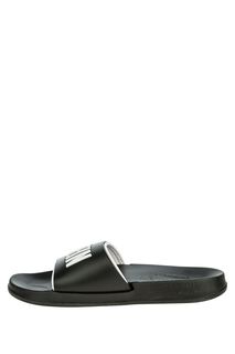 Черные шлепанцы с логотипом бренда Calvin Klein Jeans