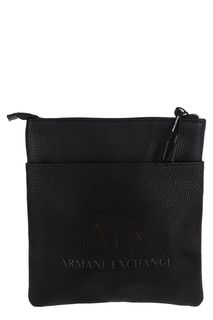 Черная сумка через плечо с монограммой бренда Armani Exchange