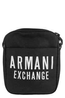 Текстильная черная сумка с принтом Armani Exchange