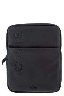 Маленькая черная сумка с логотипом бренда Lacoste