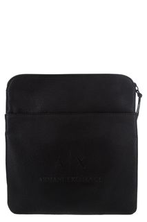 Черная сумка через плечо с монограммой бренда Armani Exchange