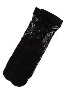 Высокие кружевные носки черного цвета Burlington