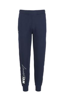 Синие брюки из хлопка с манжетами Lacoste