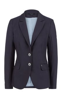Синий приталенный пиджак с застежкой на пуговицы Comma