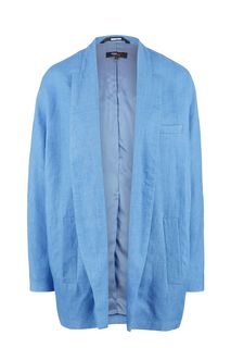Льняной пиджак синего цвета Urban Tiger