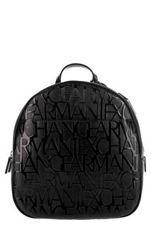 Рюкзак черного цвета с тиснением Armani Exchange