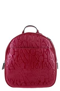 Рюкзак красного цвета с тиснением Armani Exchange