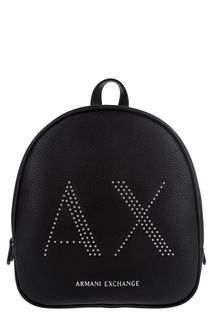 Черный рюкзак с металлическим декором Armani Exchange