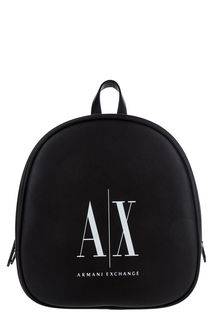 Черный рюкзак с монограммой бренда Armani Exchange