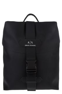 Вместительный черный рюкзак с откидным клапаном Armani Exchange