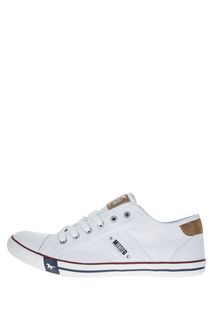 Текстильные кеды белого цвета Mustang