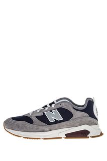 Двухцветные кроссовки из текстиля и замши X-Racer New Balance