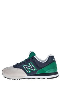 Трехцветные кроссовки из текстиля и замши 574 New Balance