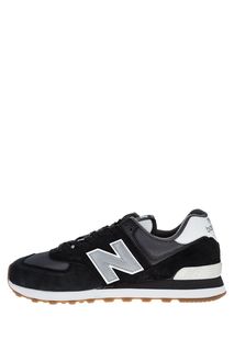 Черные летние кроссовки из текстиля и замши 574 New Balance