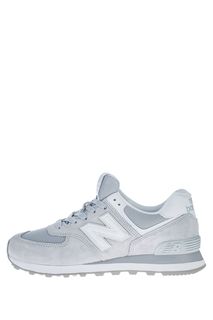 Голубые кроссовки из замши и текстиля 574 New Balance