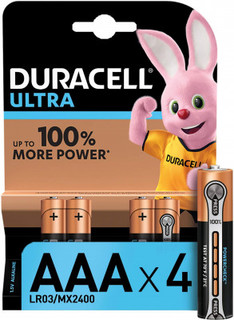 Батарейки щелочные Duracell Ultra Power ААА/LR03, 4 шт.