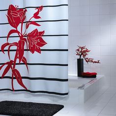 Штора для ванных комнат Hokkaido красный 180*200 Ridder