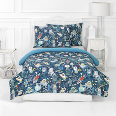 Постельный комплект Togas космик синий подростковый