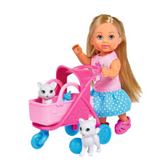 Кукла Еви на прогулке с котятами 12 см Simba