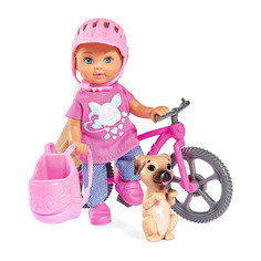 Кукла Еви на велопрогулке с собачкой 12 см Simba