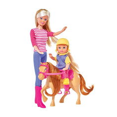 Кукла Штеффи и Еви с пони на ферме 29 см Simba